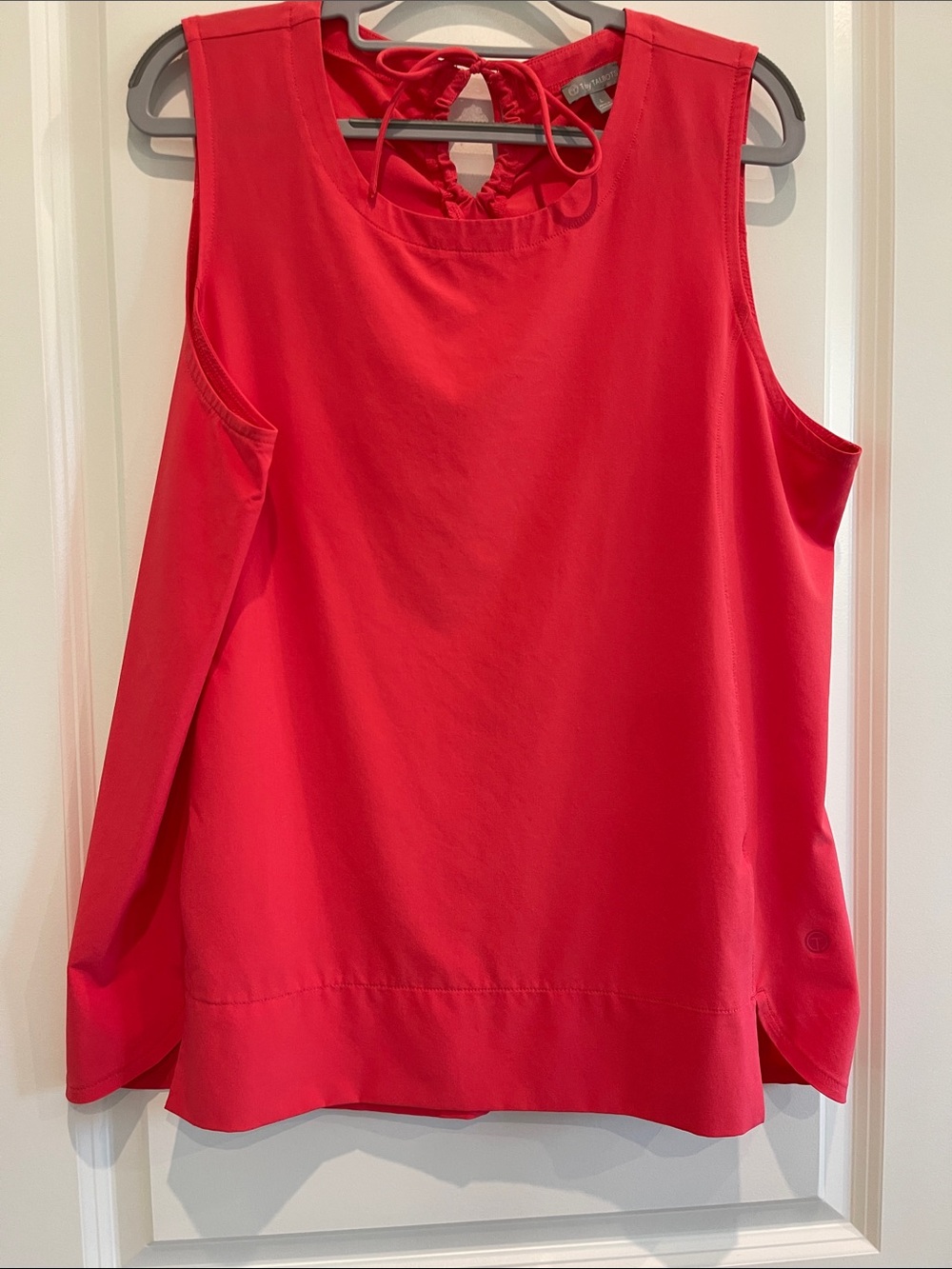 Talbots Bright Coral-Red Sleeveless Tie-Back Tank